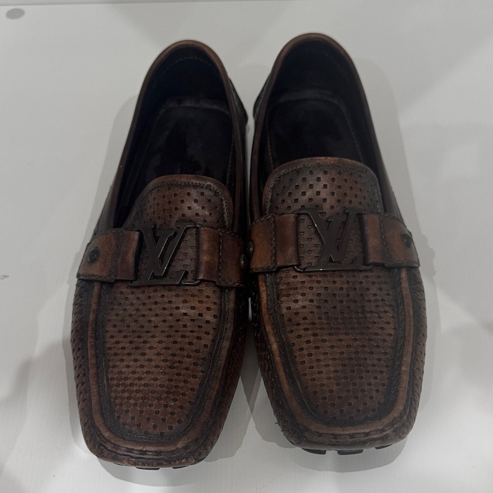 Louis Vuitton Perforated Brown Loafers
